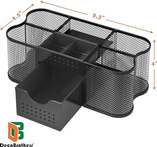 Deco Brothers Desk Organizers Pen Holder Office Caddy Storage, Black - Image 6