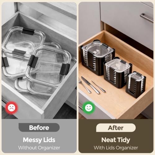 Food Storage Container Lid Organizer for Rubbermaid Brilliances Nap-On Lids - Image 3