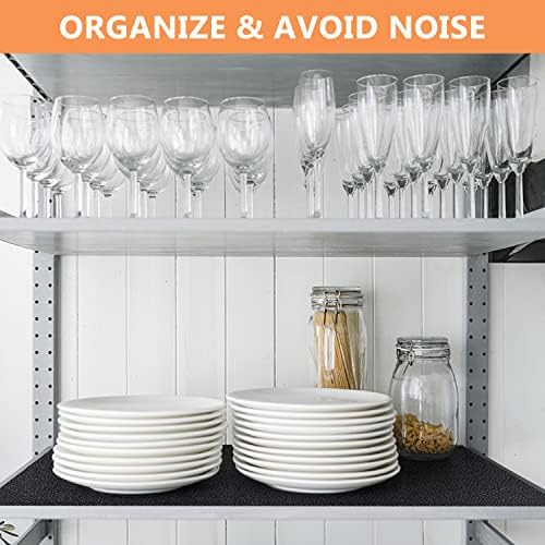 WochiTV Shelf Liner for Cabinets, Drawer Non Adhesive Non Slip Foam Mat for Kitchen, Pantry, Bathroom, Cupboard, Garage, Closet, Shelves, Drawer, Tool Box, Black 23.6 x 236 inches - Image 6