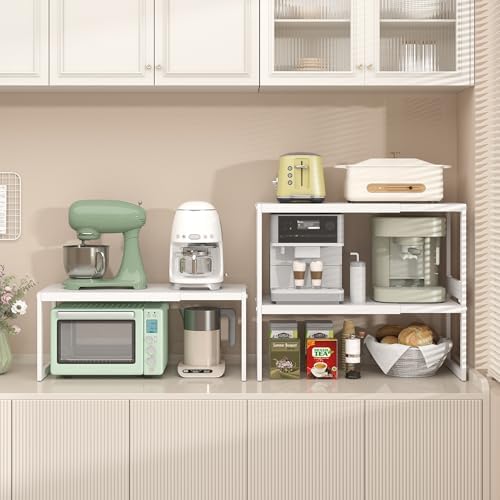 DOLALIKE Expandable Cabinet Shelf Organizer Stackable Kitchen Counter Shelf - Image 4
