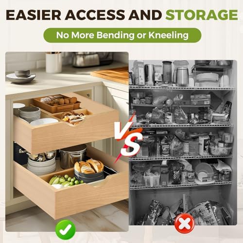 Pull Out Drawers for Cabinet Wood 21.5" Wx23 D Slide Out Organizer - Image 4