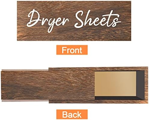 Blulu Dryer Sheet Holder for Laundry Room Wooden Dryer Sheet Container Sheets Dispenser Box Wooden Container Modern for Organizing Fabric Laundry Pods, 7.87 x 4.72 x 2.75 Inches(Dark Brown) - Image 2