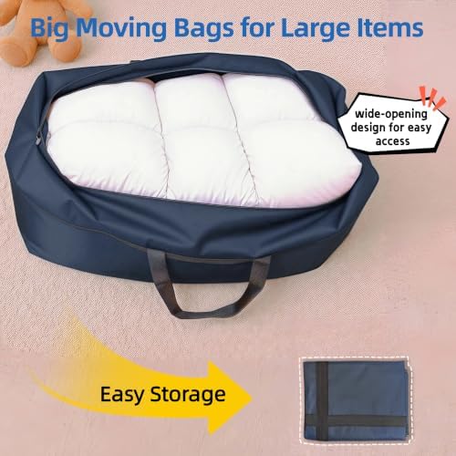 150L Extra Large Travel Duffle Bag with Zipper 600D Fabric Waterproof Christmas Big Storage Bag for Traveling Camping Moving, Large Capacity Heavy Duty Luggage Tote for Men, Blue - Image 3