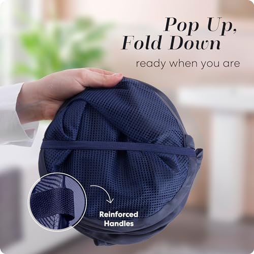 Handy Laundry Collapsible Mesh Laundry Hamper 2-Pack, Blue - Image 3