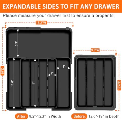 Spaclear Expandable Silverware Drawer Organizer, Utensil Tray for Kitchen - Image 2