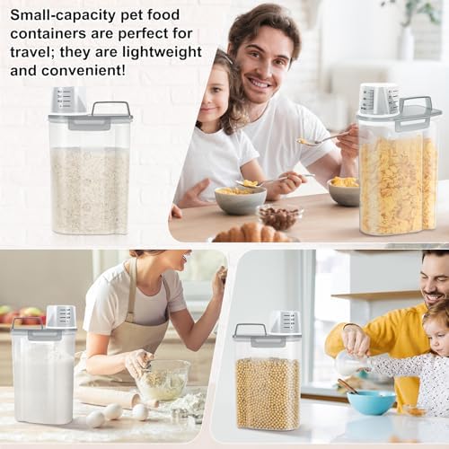 Airtight Rice Container 2-3Lbs, 2Qt Flour Storage Bin BPA free-Clear gray - Image 6