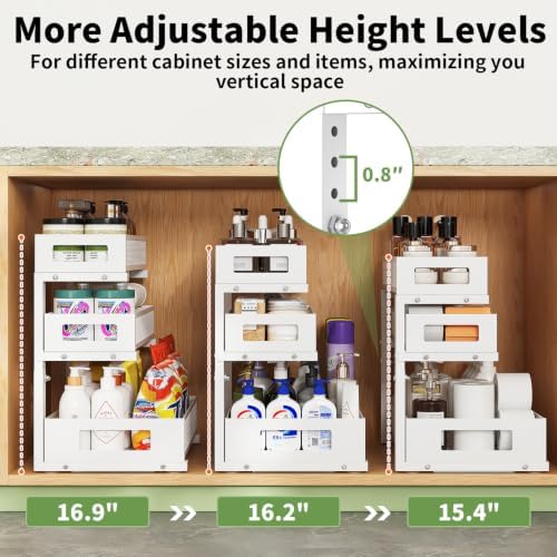 Under Sink Organizer,3-Tier Heavy Duty Pull out Cabinet Organizer Shelf - Image 4