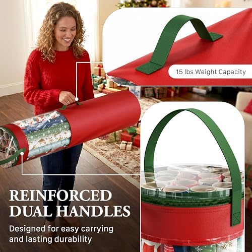 Simple Houseware 40 Inch Wrapping Paper Storage Bag, Fits 18 Rolls - Image 5