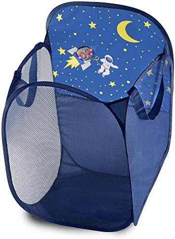Store & Score Kids Fun LED Space Ship Light-Up Mesh Pop-up Hamper, Collapsible Space Saving and Easy to Store, Reinforced Heavy Duty Side Carry Handles by Unknown