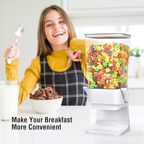Cereal Dispenser Countertop Large Cereal Containers Storage White,3 pack - Image 2