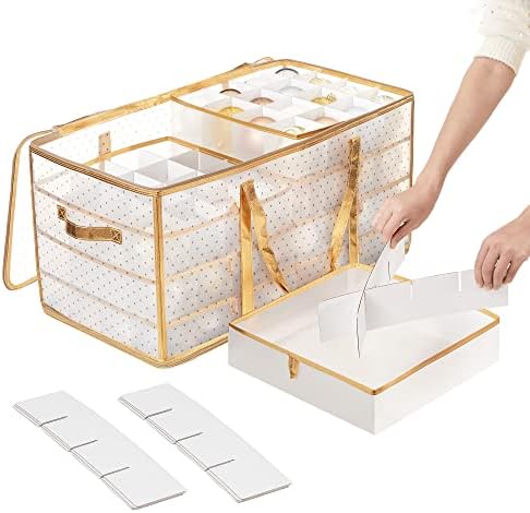 SONGMICS Large Christmas Ornament Storage Box, with 128 Slots - Image 7