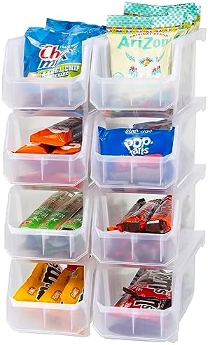 ReadySpace Medium Stackable Plastic Storage Bins, 8-Pack, Clear by Akro-Mils