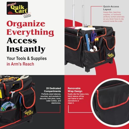 dbest Products Quik Cart Pockets Bundle - 25 Pocket - Black & Red - Image 5