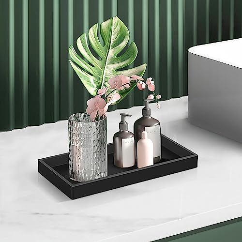 Silicone Bathroom Tray,Shatterproof Bathroom Vanity Tray（Black 10.6*5.1 in） - Image 6