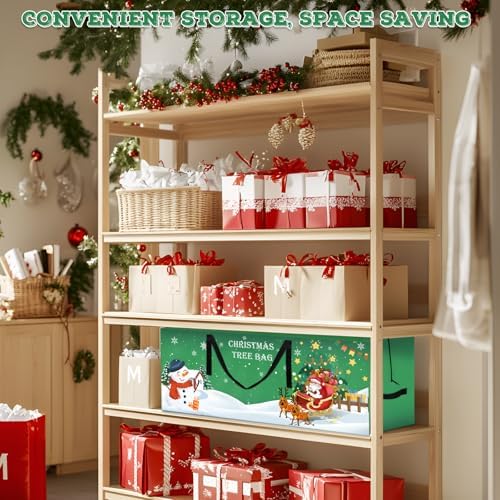 Christmas Tree Storage Bag 7.5 Ft Large Christmas Tree Bag with Reinforced Handles & Dual Zippers Wide Opening, Heavy Duty Oxford Fabric Xmas Ornament Storage Box Protects From Moisture, Dust (Green) - Image 6