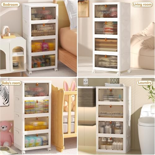 YFXCVSL 4 Tier Plastic Storage Bins with Lid 23.5QT, Stackable Storage Bins - Image 3