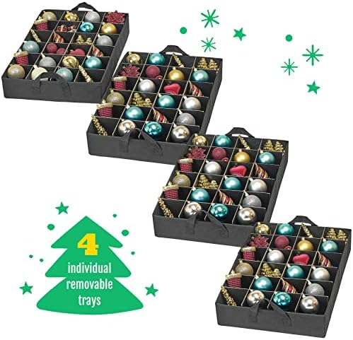 HOLDN’ STORAGE Christmas Ornament Storage Container Box with Dividers – Convenient Durable 4 Individual Removable Trays Fits Up to 96-3” Ornaments. - Image 5