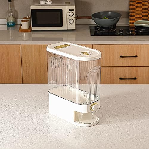 Sooyee Clear Rice Dispenser, Large Cereal Dispenser with Lid - Image 4