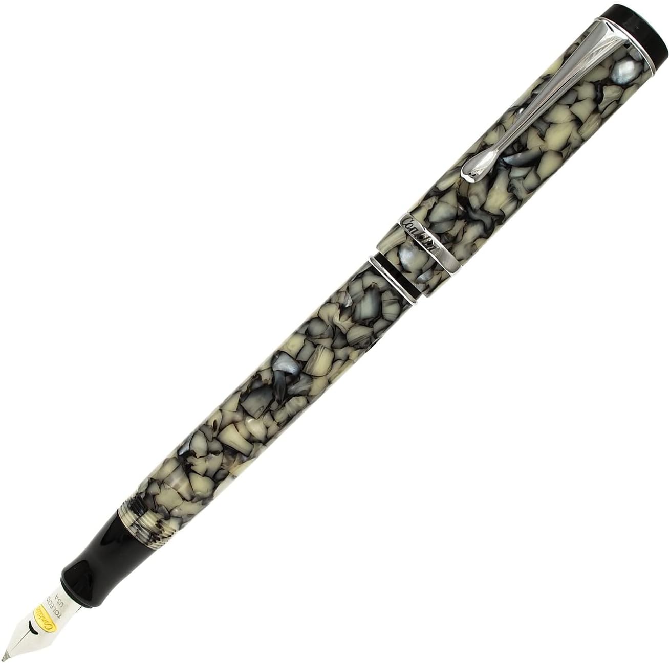 Conklin Duragraph Fountain Pen Cracked Ice - Medium Nib, Timeless Design for Everyday Writing, Premium Craftsmanship