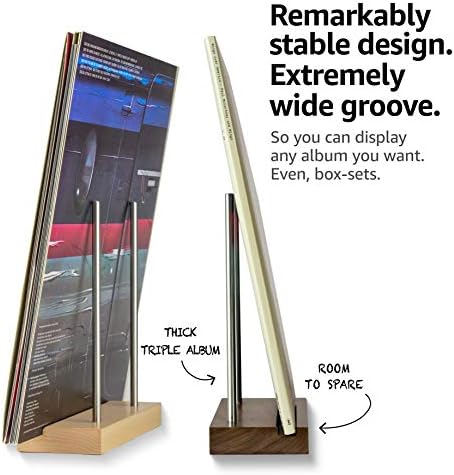 Optage Audio Now Playing Vinyl Record Stand, Solid Walnut Display Holder - Image 3