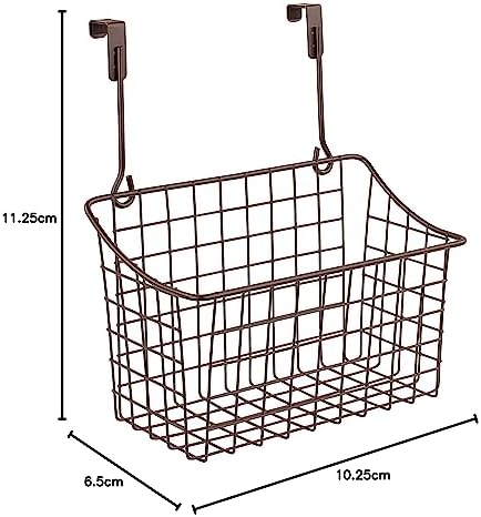 Spectrum Hanging Baskets - Medium Bronze Grid Over Cabinet Wire Basket, Kitchen & Bathroom Door Storage Organizer, Ideal for Cleaning Supplies, Washcloths, Hand Towels (Pack of 6) - Image 6