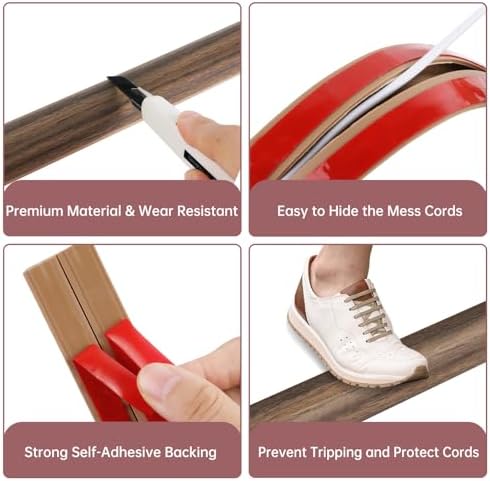 LSGCQ Floor Cord Cover Self Adhesive Cord Hider Floor Cable Management - Image 3