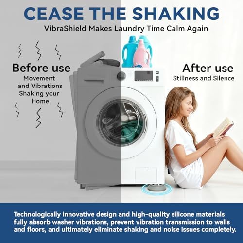 Anti Vibration Pads for Washer with Powerful Sucker,Washing Machine Vibration Absorber,Washer and Dryer Stand,Stops Washer Dryer from Moving Prevents Noise, Washing Machine Stand |Grey,8pcs| - Image 4