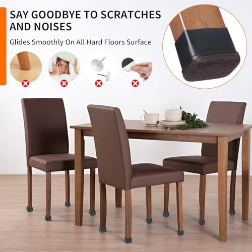 Ezprotekt 8pcs Rectangle Silicone Chair Leg Floor Protectors with Felt - Image 6