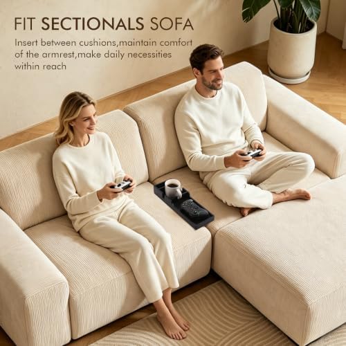 SINWANT Couch Table Insert for Sectional,15.35x5.12-in,Black Bamboo - Image 4