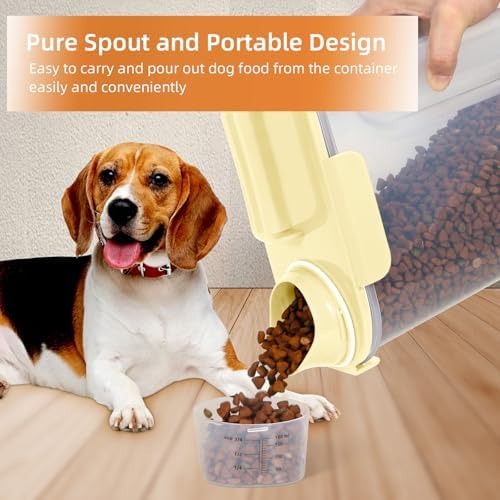 LEAWALK Cat Dog Pet Food Storage Container 5-7Lbs BPA-free (Light Yellow, 5L-1pack) - Image 2