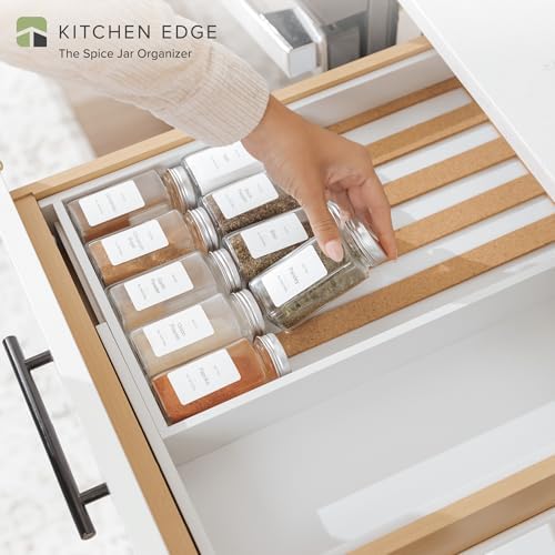 KitchenEdge Expandable Spice Drawer Organizer, White Bamboo - Image 2