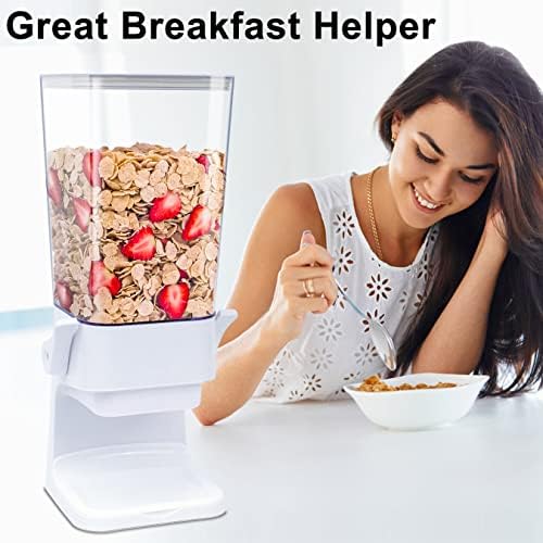 Cereal Dispenser Countertop, 5.5 Qt Cereal Containers Storage, Organization and Storage Containers for Kitchen, Snack Dispenser for Rice, Grains, Dry Food, Oatmeal, Pet food, White, 3Pc - Image 2