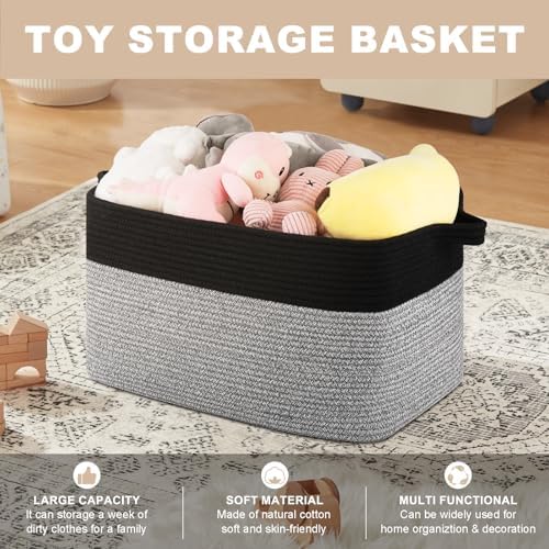 OIASKET 65L Extra Large Blanket Basket Living Room, 19.7"x15.8"x11.8" - Image 5