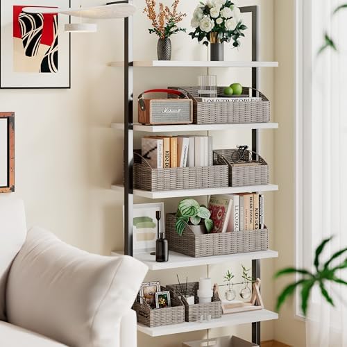 Pantry Baskets Organization, Wicker Storage Bin Shelf Grey - Image 5