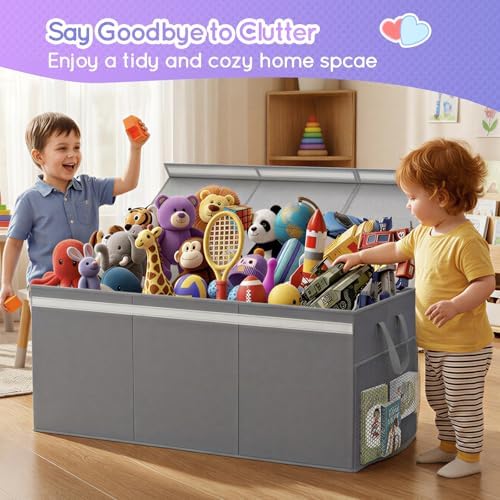 Lewondr 160L Extra Large Toy Box Storage with Lid, 40"x16"x16" Toy Chest - Image 4