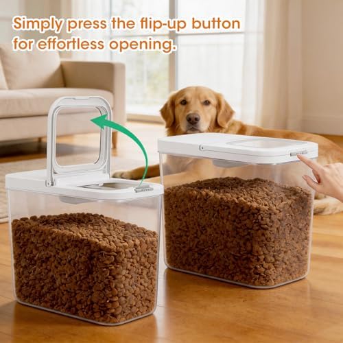 TBMax Dog Cat Food Storage Container 12Lbs with Airtight Flip-up Lid, Large Pet Food Dog Treat Container with Scoop, Airtight Food Storage Bin for Kitchen Organization - Image 3