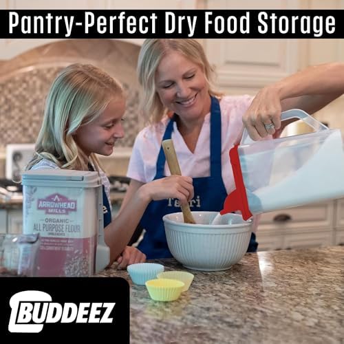 Buddeez Clear Pantry Storage Container, Dry Storage, 4 Quart, Red Lid - Image 4