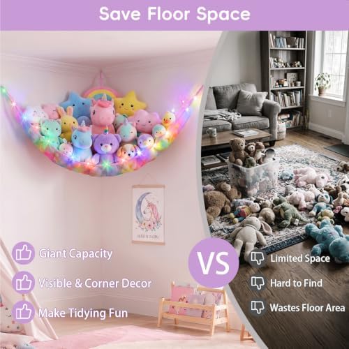Stuffed Animals Hammock with Remote Control Toy Net Room Decor Storage - Image 6