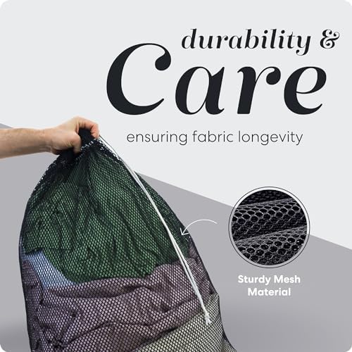 Handy Laundry Mesh XL Laundry Bag 24"x36", Heavy Duty Drawstring, Black - Image 4