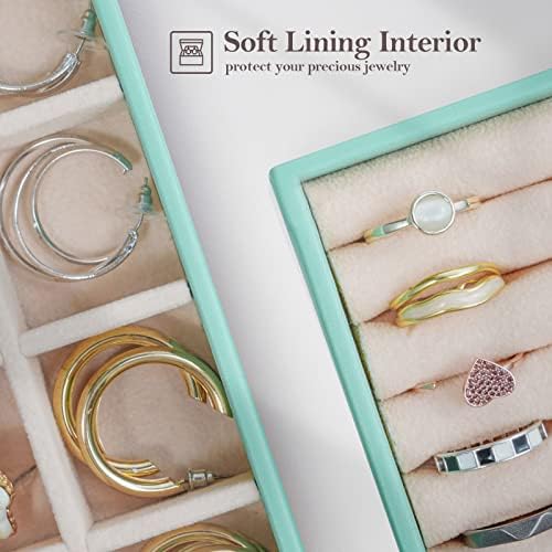 ProCase Stackable Jewelry Organizer Trays for Drawers, Jewelry Drawer Inserts Container Display Case Storage for Earring Necklace Rings Bracelet with Removable Dividers -Mint, 4 Layers - Image 5