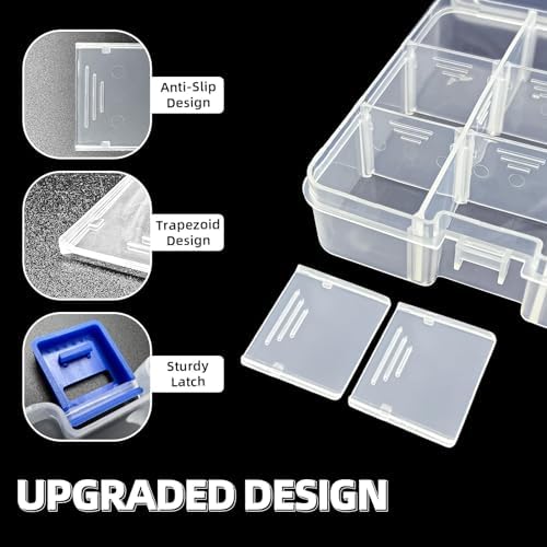 DUOFIRE Plastic Organizer Storage Box, Adjustable Divider 18 Grids, 3 Pack - Image 4