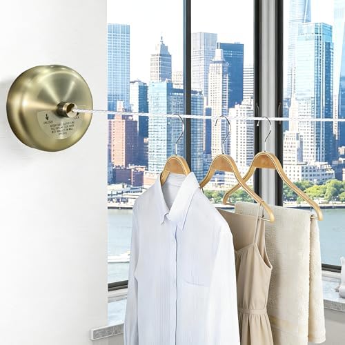 Retractable Clothesline,Stainless Steel Clothing Line Dryer with 9.2FT Nylon String for Shower Room Bathroom Laundry (Bronze) - Image 3