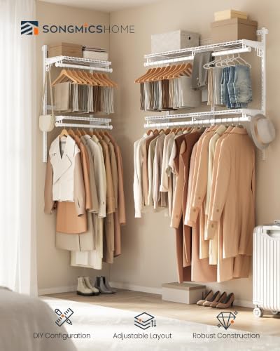 SONGMICS HOME Closet System, Closet Insert Organizer, 6-8 ft Closet Shelves - Image 2