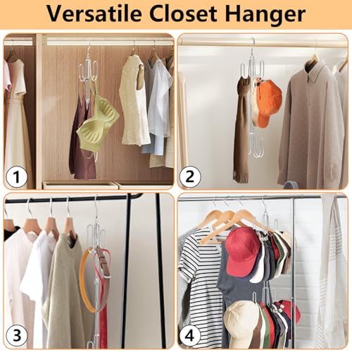 NANATI Hat Hangers for Closet, 1 Pack Stainless Steel Hat Organizer, Hat Racks for Baseball Caps, Cap Organizer for Baseball Caps, Silvery - Image 5