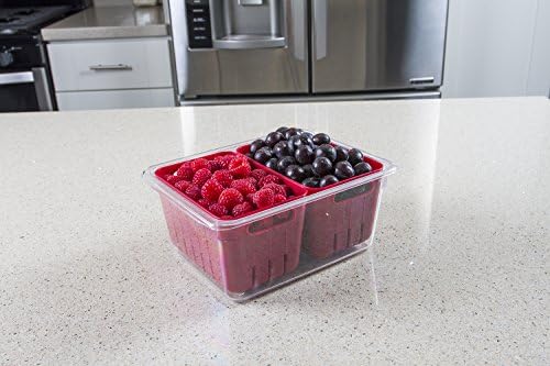 Kitchen Spaces Twin Colander Food Storage Container, Strainer and Fridge Organizer Bin for Fruits and Veggies, Stackable, BPA-Free - Image 5