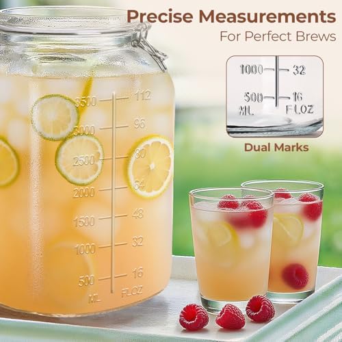 ComSaf Large Glass Jars with Airtight Lid 1.1 Gallon 2 Pack Wide Mouth - Image 3