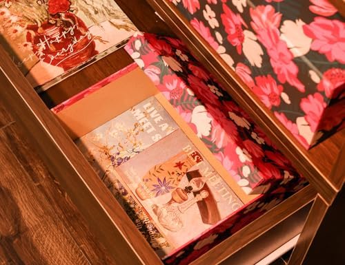 3-Piece Decorative Storage Boxes with Lids, Vibrant Pink and White Flower, Paperboard Keepsake box Set, Photo Storage Box for Memory, Home Decor, Knick-knacks Organizer, Shelf Decor - Image 5