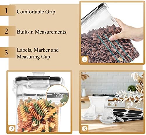 PRAKI Cereal Containers Storage Set (4L,135.2 Oz) with Pour Spout, 4PCS - Image 3