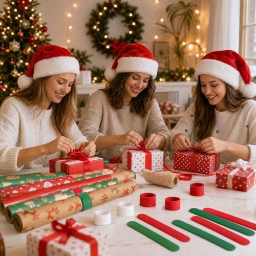 Yinsun 12Pcs Wrapping Paper Roll Holder, Holiday Flip Wraps Storage - Image 7
