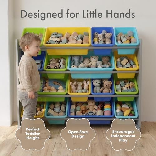 Humble Crew Kids Toy Organizer with 16 Bins, 4 Tier Storage for Playroom - Image 3